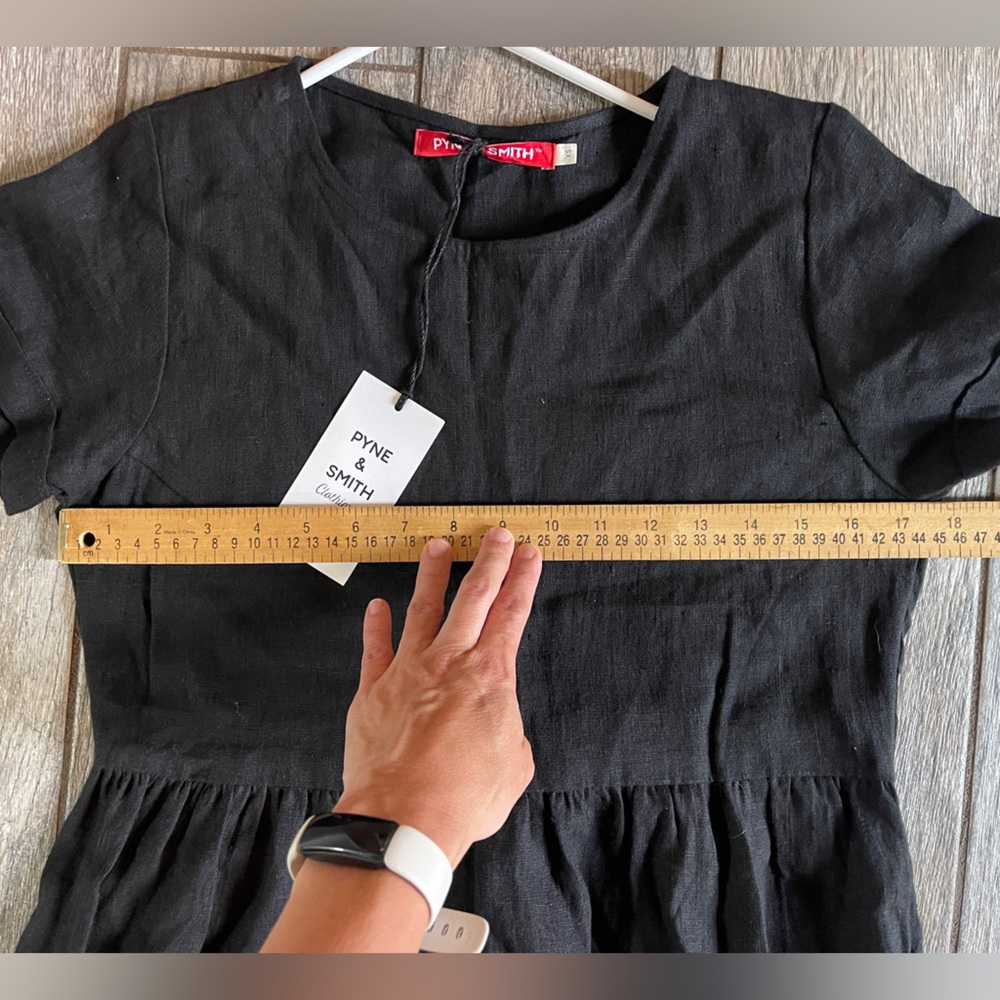 Pyne and Smith Black linen dress. Size XS - Picture 3 of 8